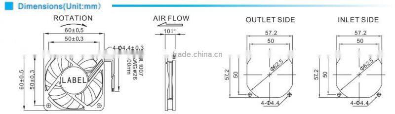 60*60*10mm generator cooling fan