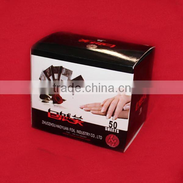 nail polish remover wrap alu foil sheets with embossed logo