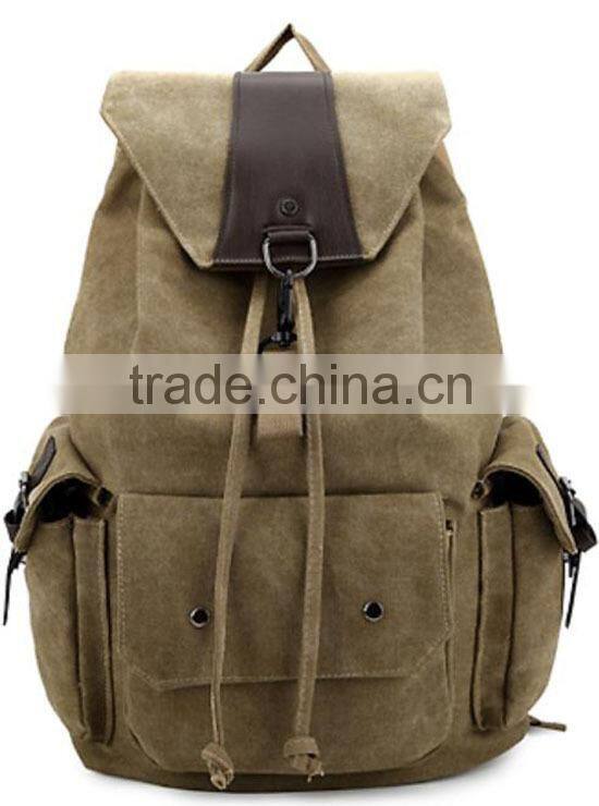 2015 Audit custom cheap canvas backpack for teens, canvas drawstring backpack