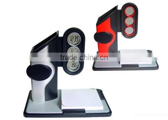 hot sale cheap digital led color change wooden pen holder clock