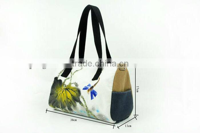 Chinese traditional style canvas lady's fashion bag