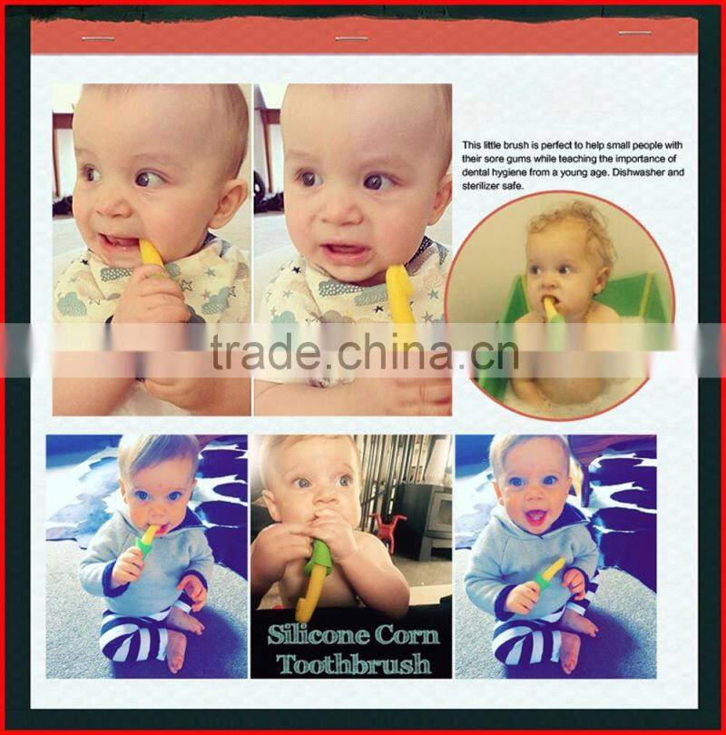 Baby's teething toothbrush with suction stand