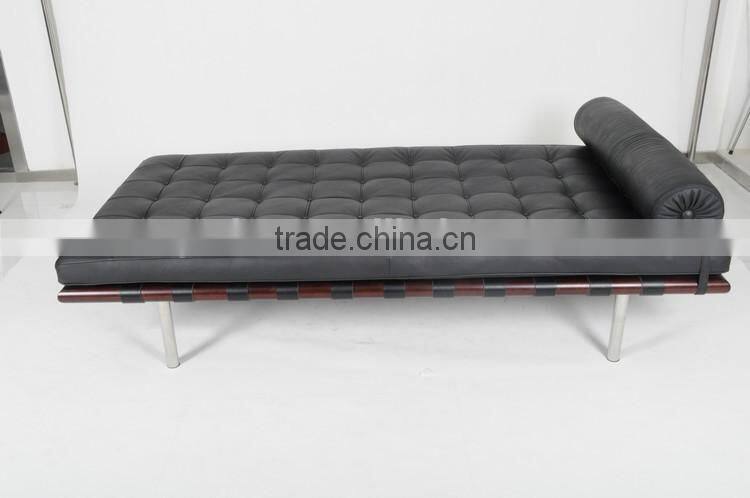 Buy 2016 luxury replica leather black mies van der rohe barcelona daybed
