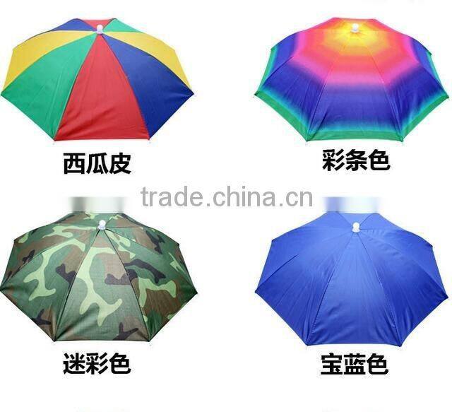 Hot selling Foldable Headwear Sun Umbrella Fishing Hiking Beach Camping Headwear Cap /Head Hats/ Outdoor Sport Umbrella Hat Cap