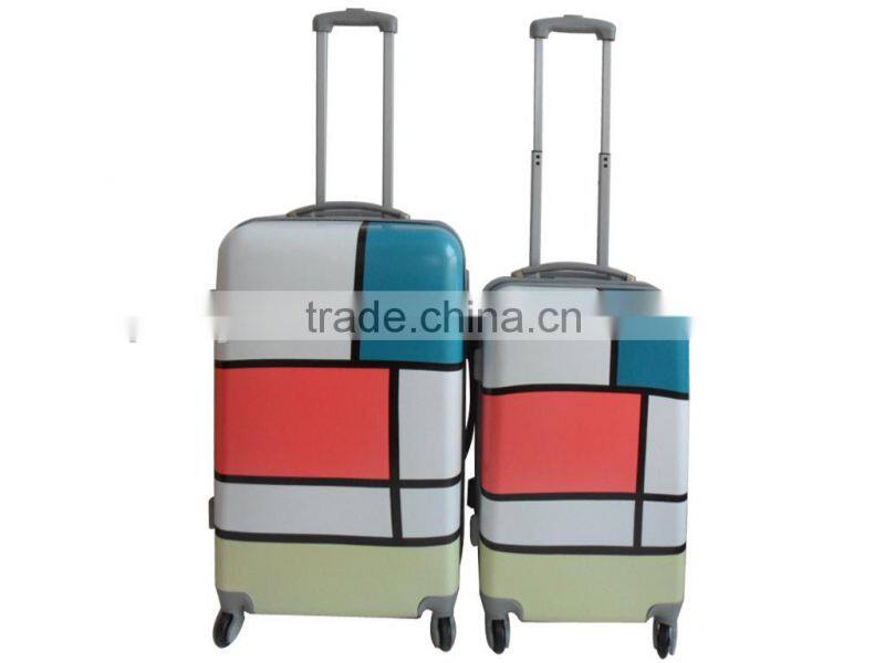 3 pcs 12/20/24 Cosmetic bag Stitching Color luggage Fashion Design ABS+PC luggage