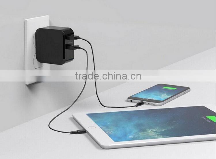 wholesale US Plug white and black 2.4A+2.4A Dual USB Wall Charger for iPhone Samsung and smartphone