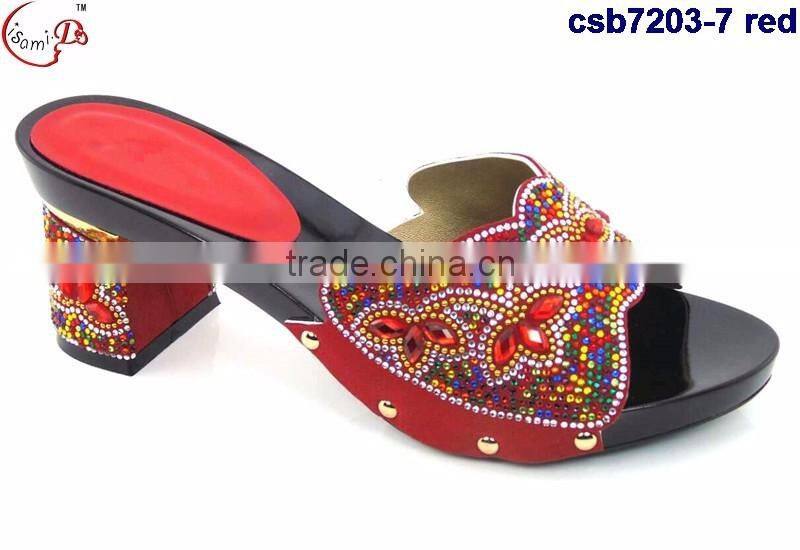 csb7203 black red yelllow blue shining material women shoes for party evening Italy shoes matching purse fashion single shoes