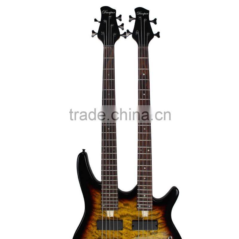5 strings and 4 strings electric bass guitar double neck