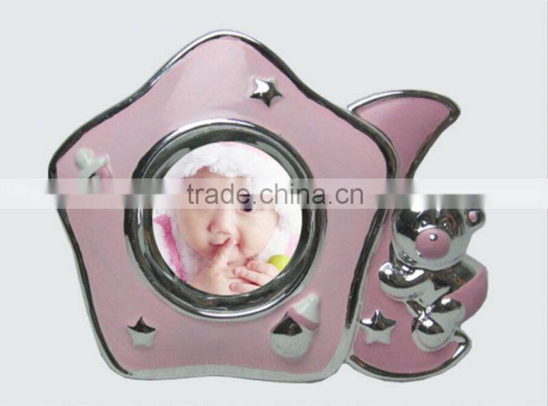 Pink sliver my first year baby wooden picture frame wood pciture frame for sale