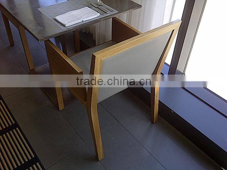Environmental friendly lacquer commercial furniture restaurant solid wood leg chair
