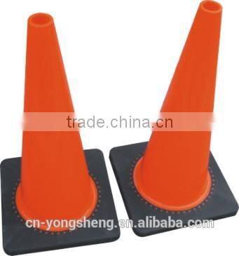 Black Base High Quality Fluorescent Traffic Cones