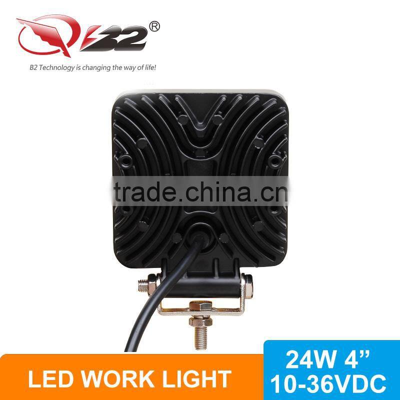 4X4 Car led work lamp 24W for forklift, trains and tanks