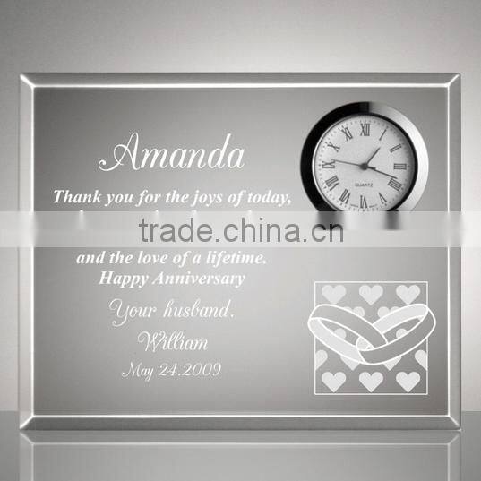 Crystal Desk Clock With Crystal Base For Table Decoration