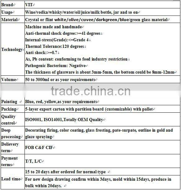 beautiful glass wine bottle rum bottle with cork screw top liquor bottle 700ml