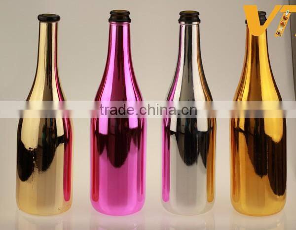 Professional custom made 750ml champagne bottles colour glass bottles and bottle manufacturer