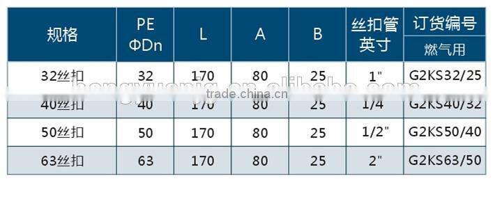 PE /Steel Transition Threaded