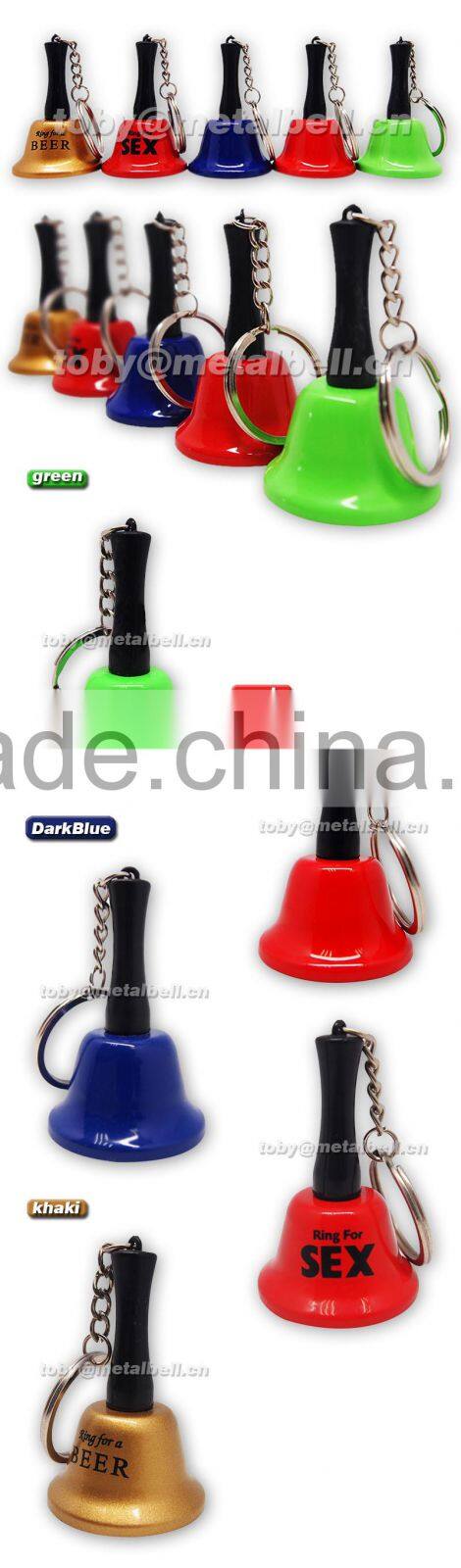 Keychain bell in custom color with logo printing for promo as gift
