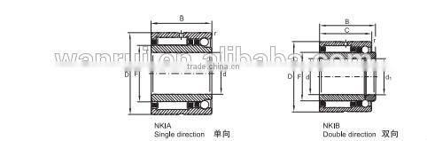 Heavy Load ISO9001 Chrome Steel Needle Roller Bearing|combined radial thrust bearing combined radial thrust bearing NKIB 5905