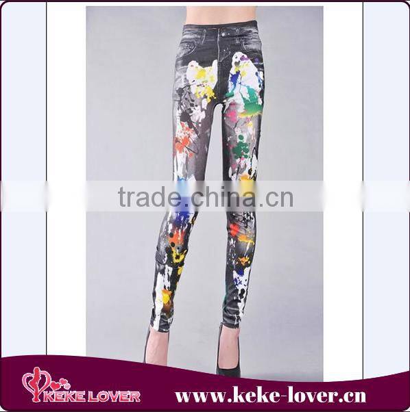 2016 latest hot sexy women fashion pants new design aminal print jeans pants wholesale good quality elegant women leggings