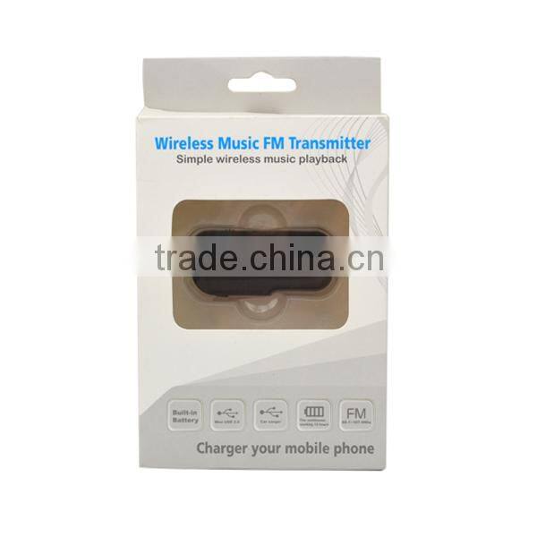 Compact folding design 3.5mm fm transmitter for car audio