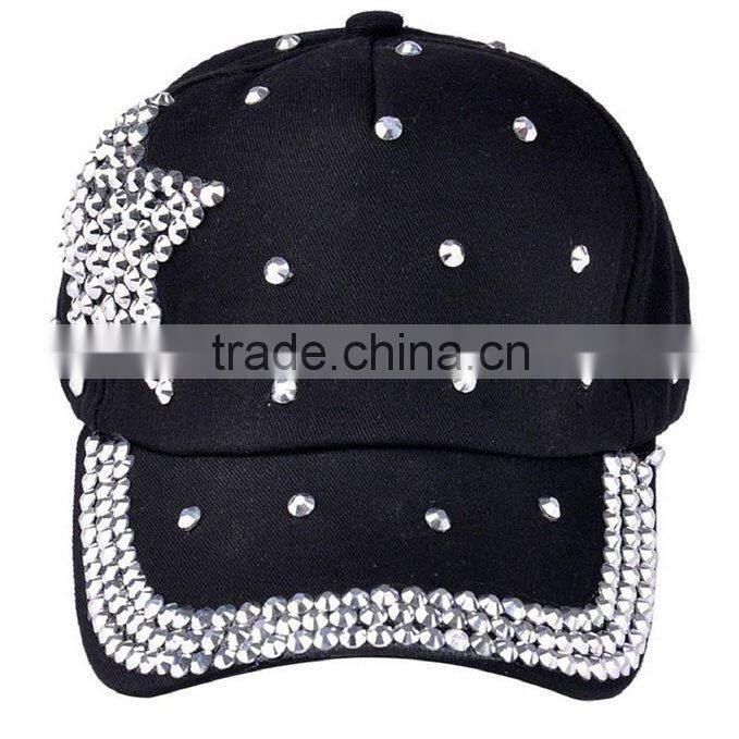 Fashion design custom rhinestone wholesale brand caps hats