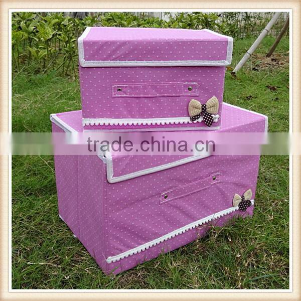 Sweet Bowknot non-woven collapsible storage box
