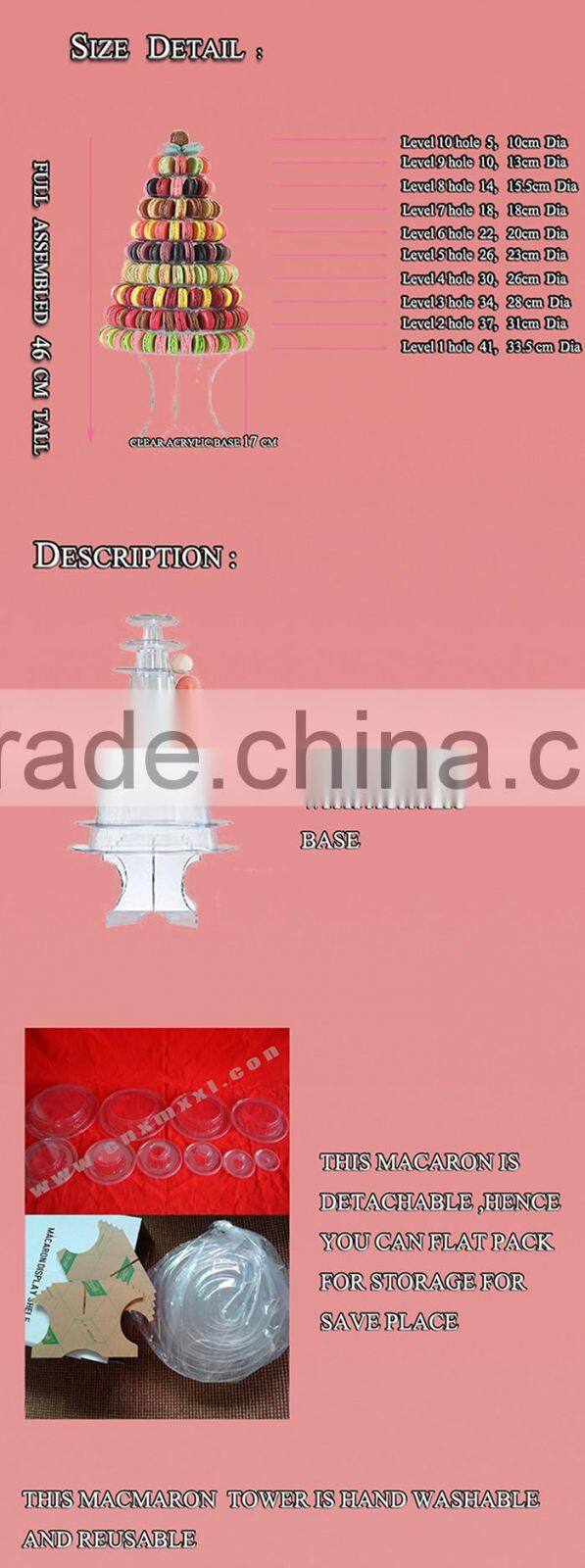 plastic plastic macaron tower high quality macaron stand