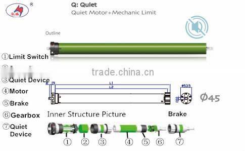 DM45M tubular motor for roller shutter 110V 60Hz