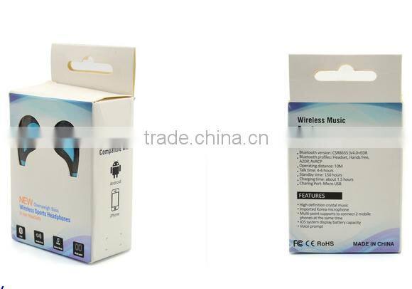 RQ7 Wireless Bluetooth V4.0 Stereo Bass Headphones Headset Sport Running Earphone with Microphone for iphone samsung