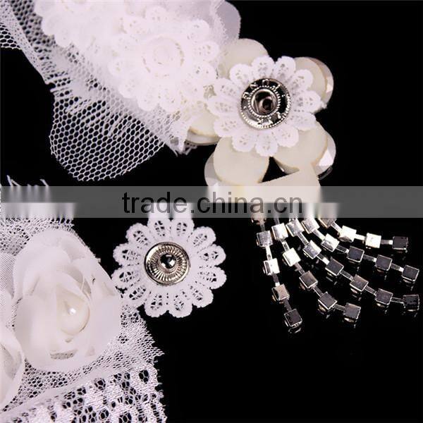 MYLOVE Handmade jewelry set white lace crystal necklace and earring MLT008