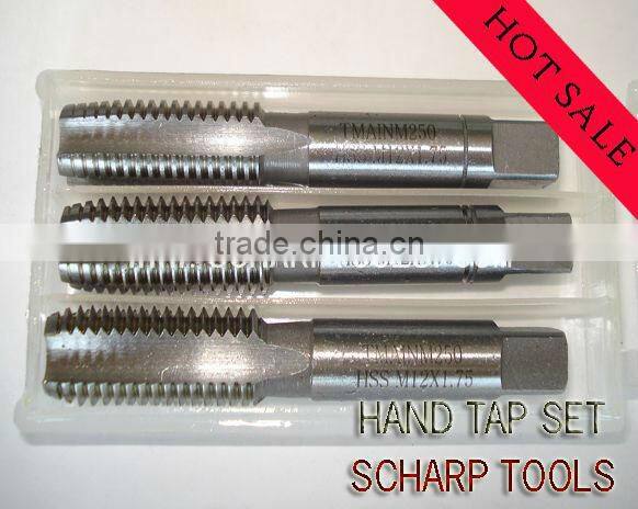 Din352 hand tap set 3pcs set HSS Alloy steel