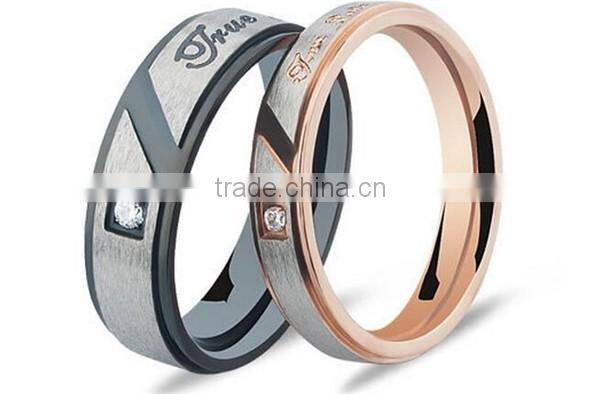 vintage engrave high polished 316L stainless steel wedding band ring for lovers