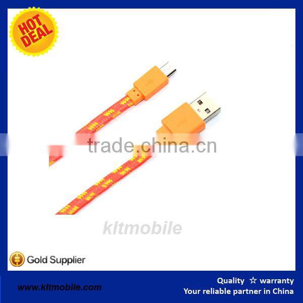 Nylon usb cable Data for Galaxy Andriod Rapid Data Transfer & Charging Micro USB Cable