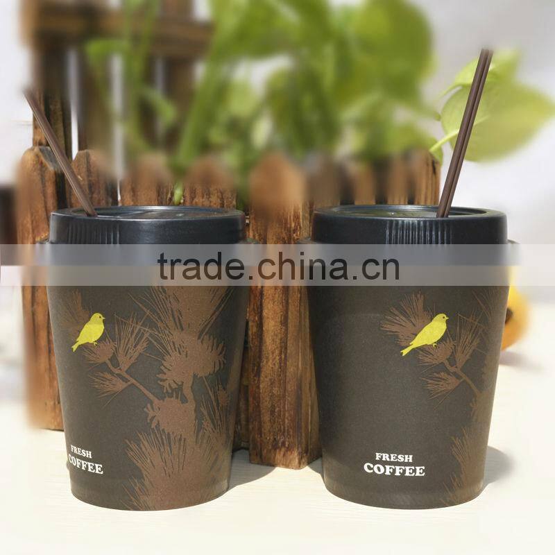 Good environment/custom printed Chinese paper cup with plastic lids