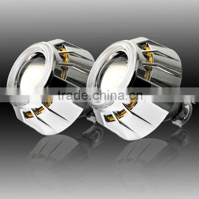 HOT!!Automobile&motorcycle projector headlight with angel eye,car double angel eye projector headlights