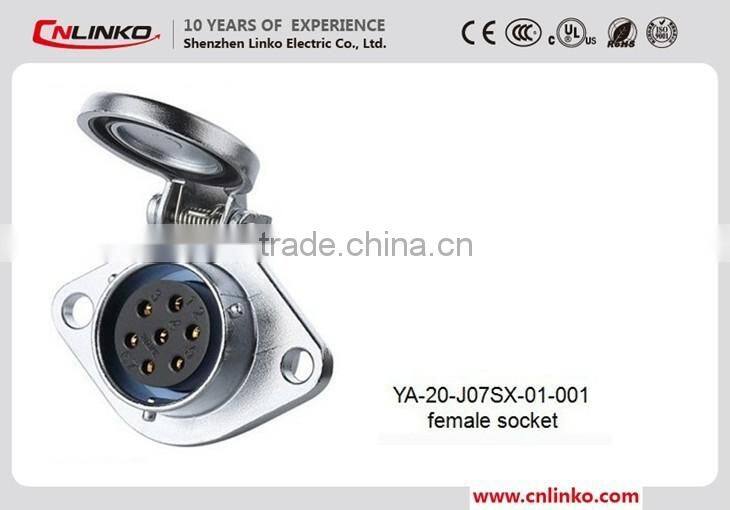 China waterproof electrical male plug connector industrial female socket and plug plastic connector with metal automatic cover