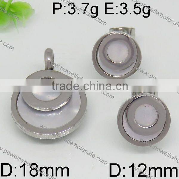 Fashion Hot 925 sun silver jewelry set round shape steel color