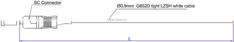 High quality China-made SC APC Simplex 0.9mm white cable Fiber optic pigtail