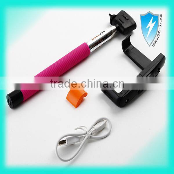 Monopod Selfie Stick Extendable with Built In Bluetooth Shutter Button Wireless