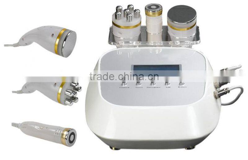 Home use cavitation device with radio frequency bipolar