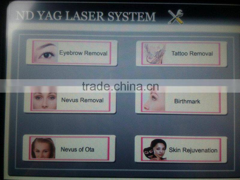 8 inch Super touch screen portable long pulse Q switched nd YAG laser tattoo removal