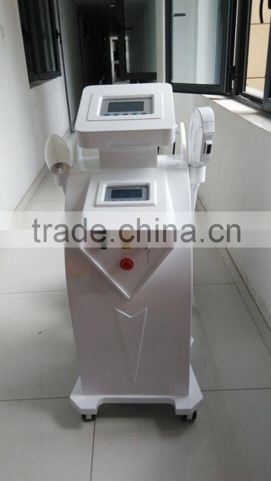 Double handles Elight IPL yag laser machine for hair removal and tattoo removal