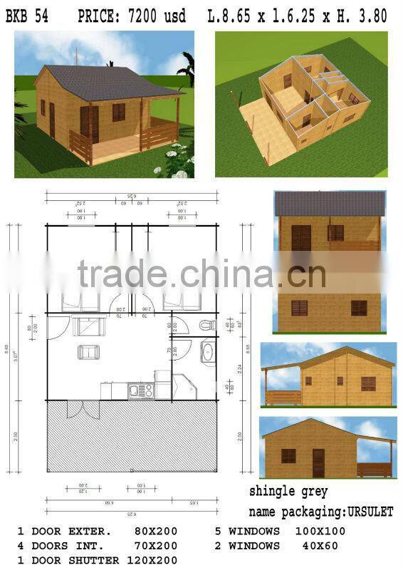 high standard prefabricated living wooden house/villa