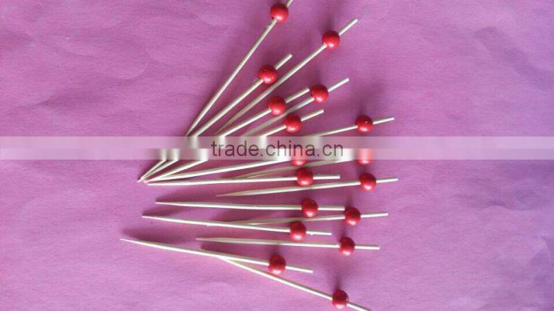 wholesale good quality beautiful beaded bamboo skewers for party