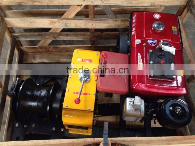 8 Ton JJM Water cooled diesel engine powered pulling winch belt driven