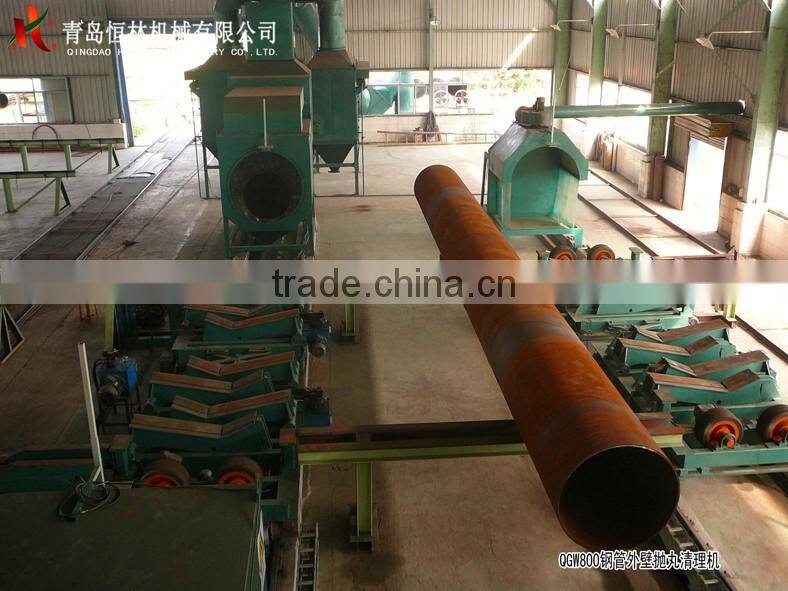 steel pipe/steel tube external wall shot blasting machine