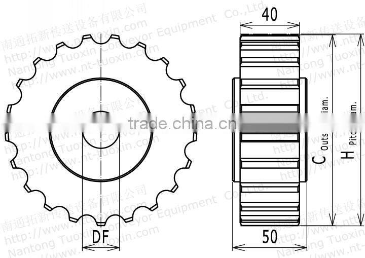 Machined Classic Sprocket for 812 Stainless Steel Tabletop Chain