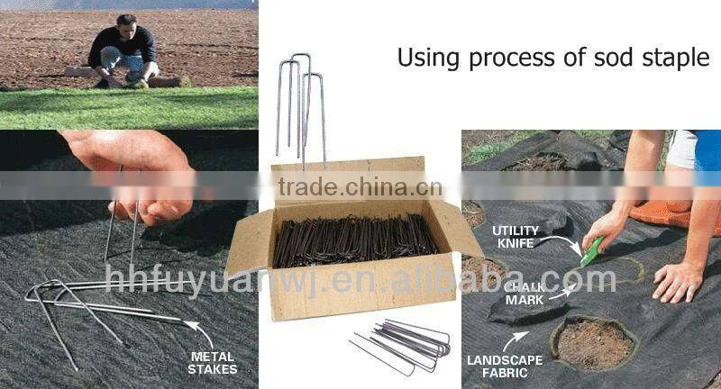 U-shaped earth staple for garden