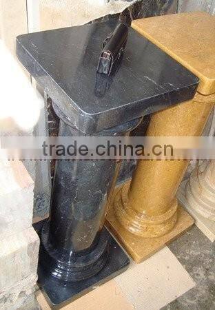 UNIQUE JET BLACK MARBLE PEDESTALS