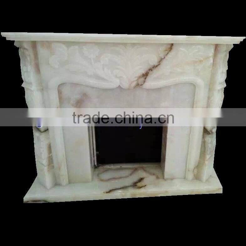 New selling good quality WHITE ONYX FIREPLACES